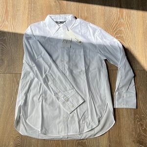 Zara white blouse shirt. Size XS. With pocket. Brand new with tag.